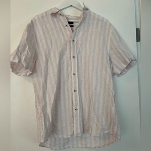 BANANA REPUBLIC Linen Shirt Pink & White